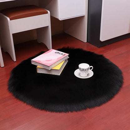 Round Faux Sheepskin Fluffy Area Rug