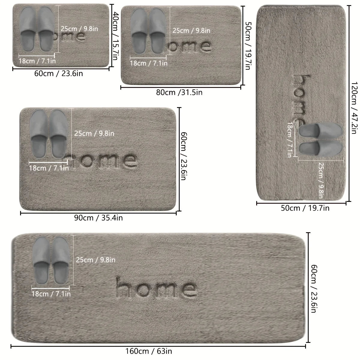 Simple Flannel Non-Slip Absorbent Bath Mat