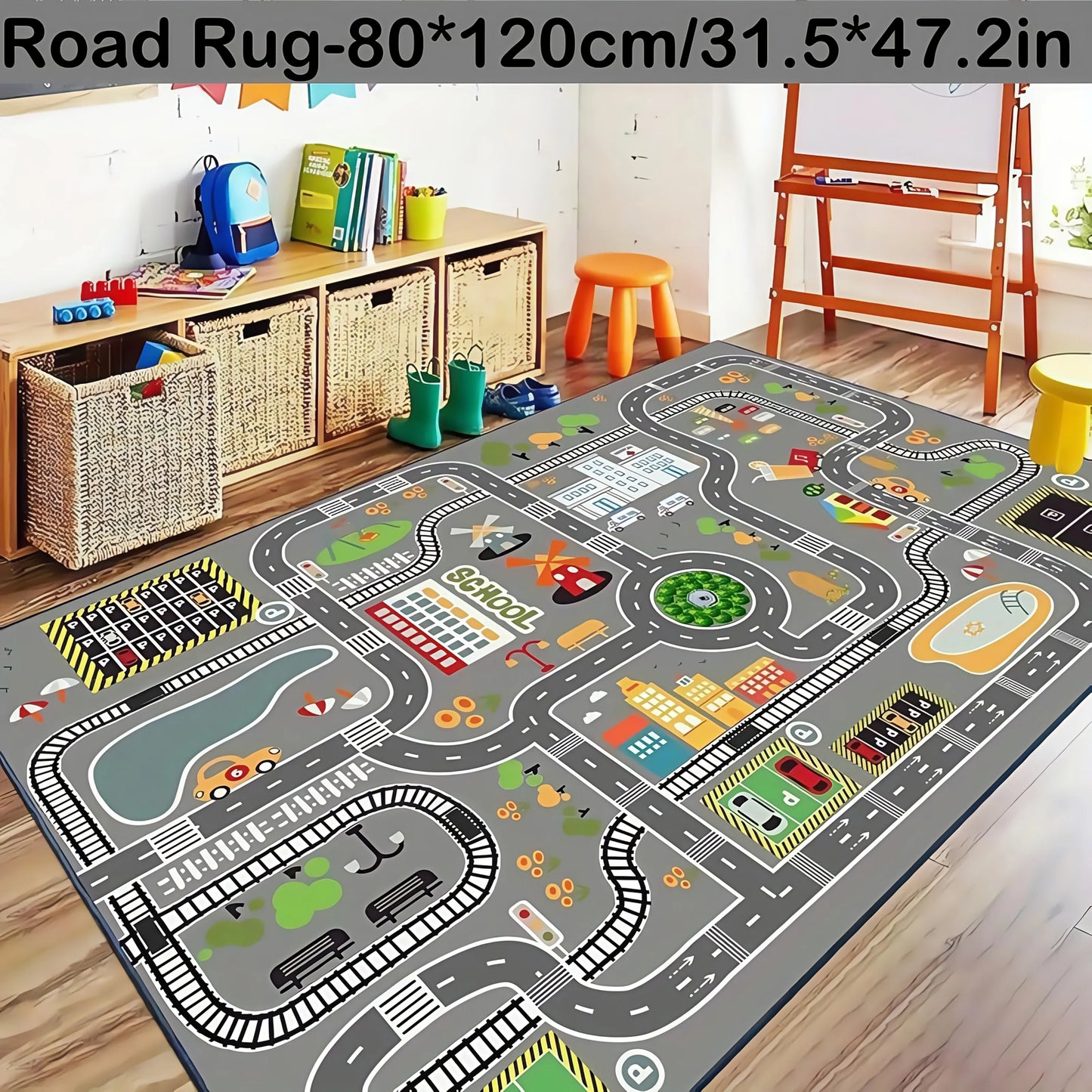 Car city playmat large cartoon rug
