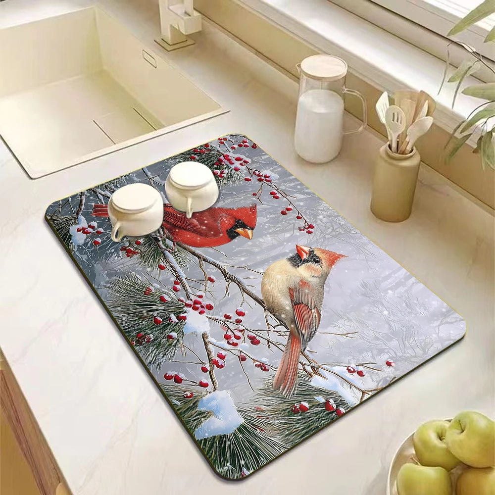 Christmas Tree Absorbent Kitchen Drying Mat
