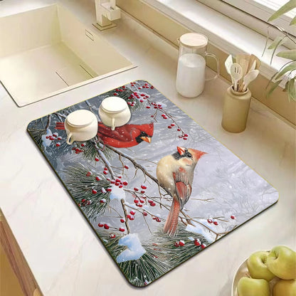 Christmas Tree Absorbent Kitchen Drying Mat