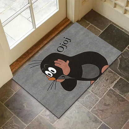 VIKAMA Cartoon Floor Mat Gray Rug Non-Slip Kitchen Doormat Welcome Carpet Bedroom Living Room Home Decor