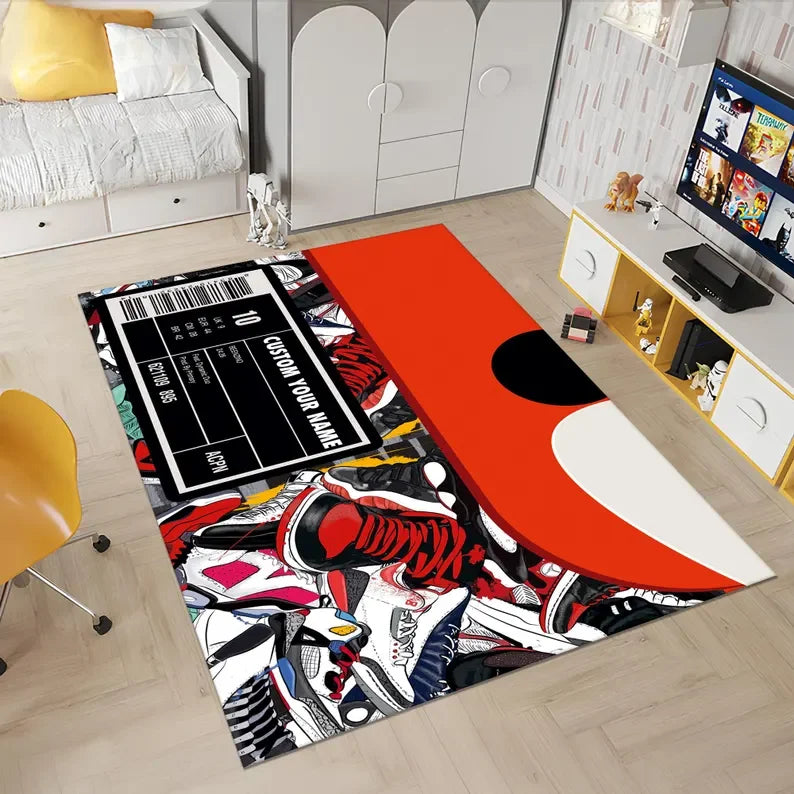 Sneaker Box Carpet Mat Non-Slip Floor Rug Home Bedroom Living Room Decor Sneaker Style Carpet