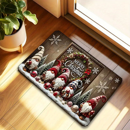 Santa Claus Christmas welcome door mat holiday decor rug