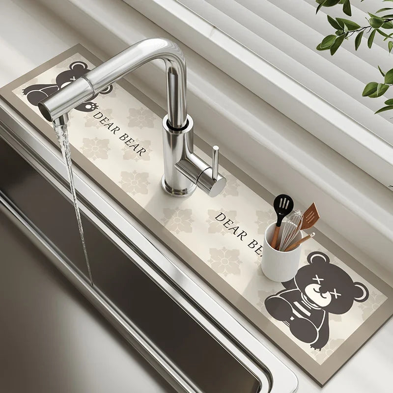 VIKAMA Diatomaceous Earth Absorbent Faucet Drain Mat