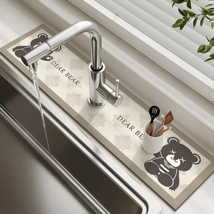 VIKAMA Diatomaceous Earth Absorbent Faucet Drain Mat