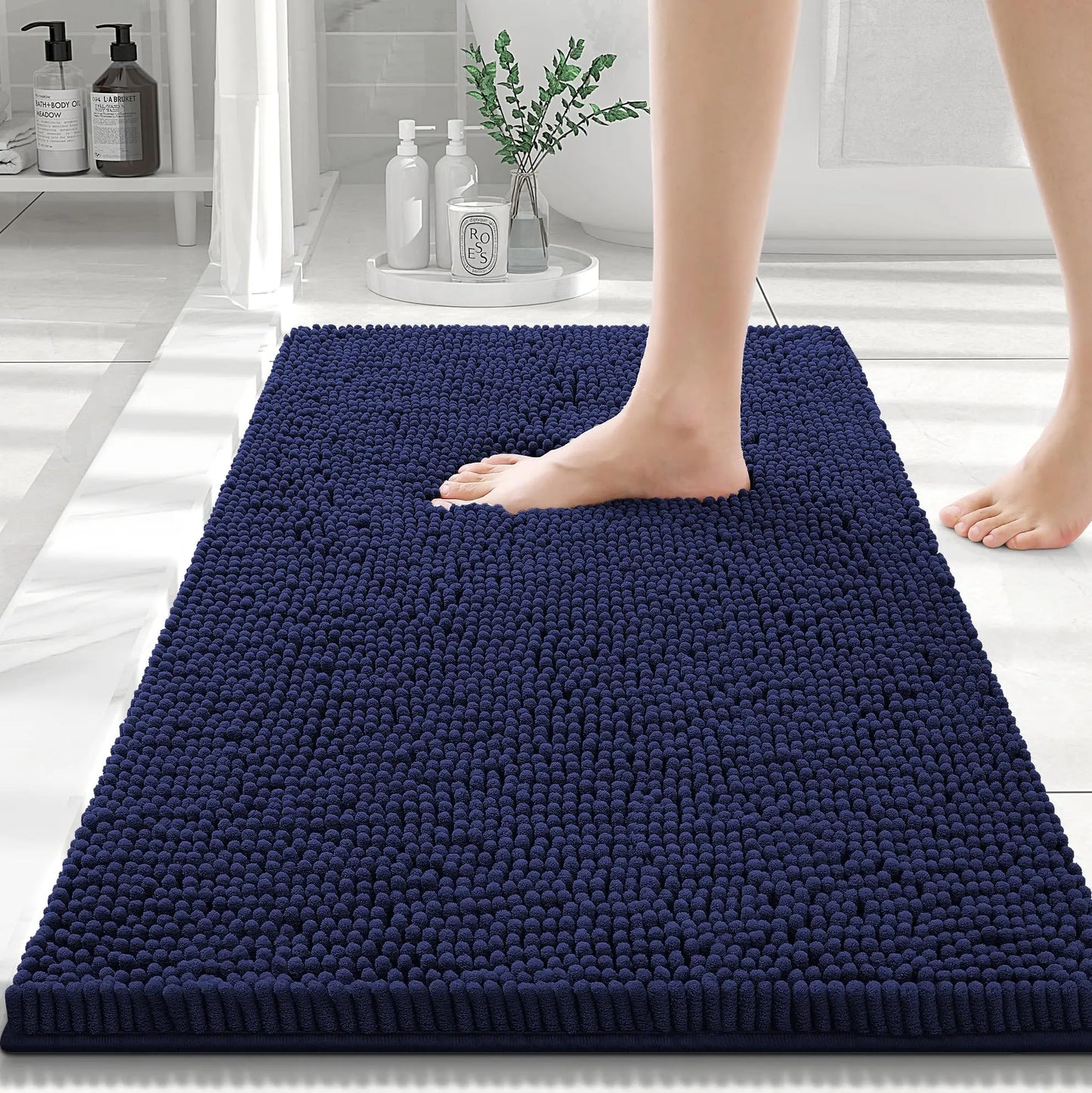 Olanly Chenille Non-Slip Absorbent Bath Mat