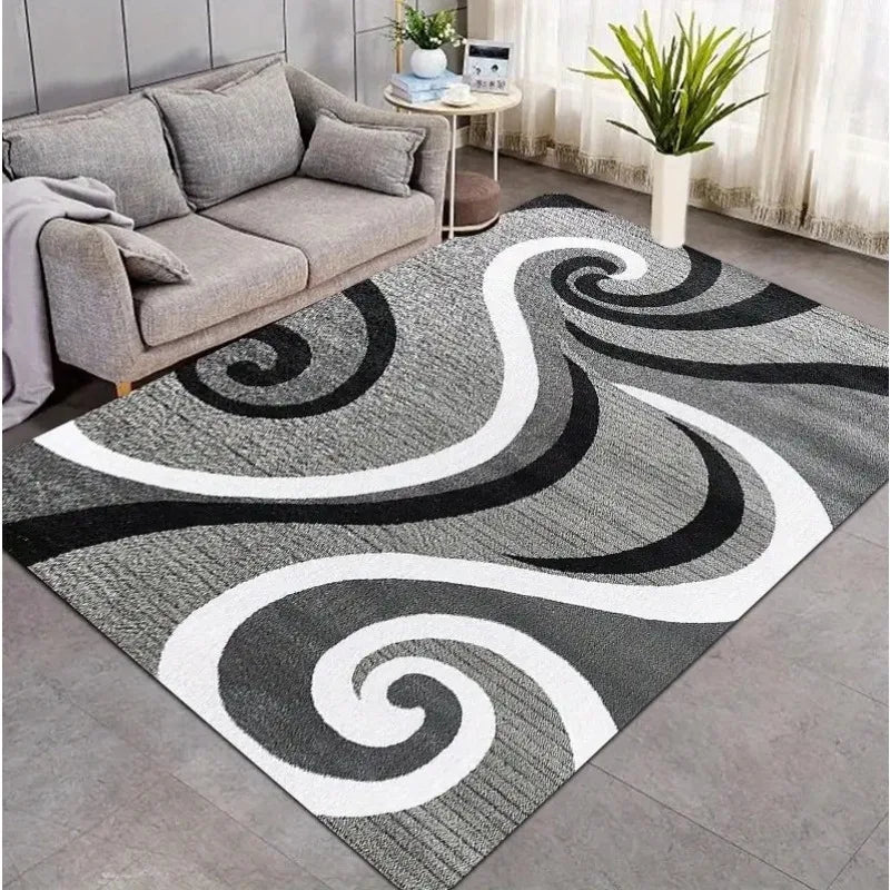 Modern soft line print floor mat