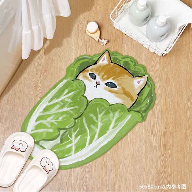 Cute cat quick-dry non-slip bath mat