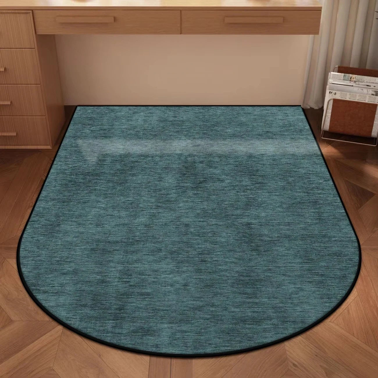 VIKAMA Solid Color Arched Chair Floor Protection Mat