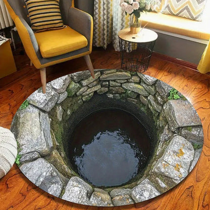 3D abyss hole illusion round rug