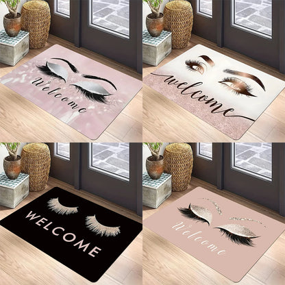 Eyelash Print Non-Slip Floor Mat