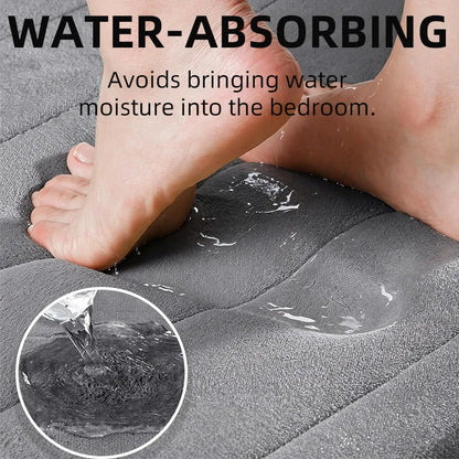 Bathroom Coral Velvet Mat Soft Comfortable Quick-Dry Absorbent Non-Slip Toilet Rug Machine Washable Home Decor