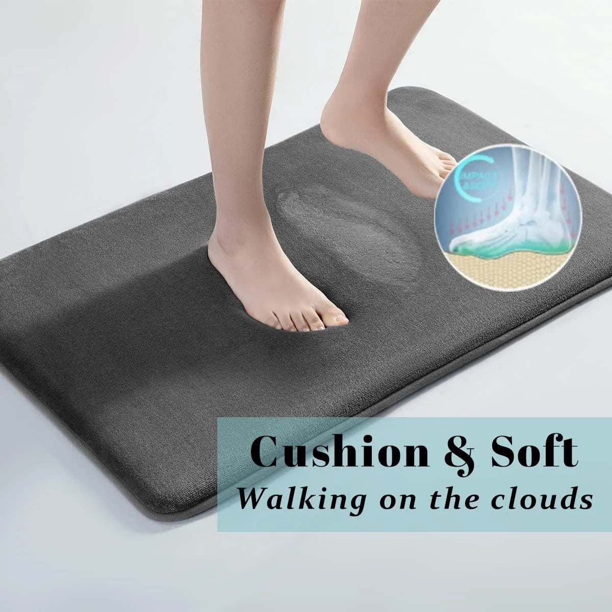 Absorbent Coral Velvet Bathroom Floor Mat Non-Slip Bath Door Mat Home Decoration