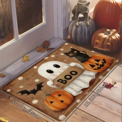 Halloween spooky themed doormat for porch and entryway decor