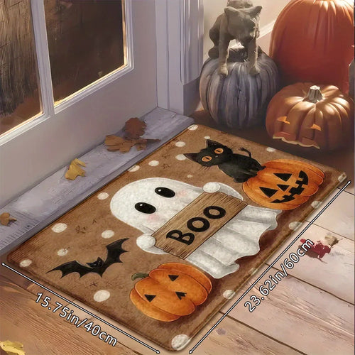 Halloween spooky themed doormat for porch and entryway decor
