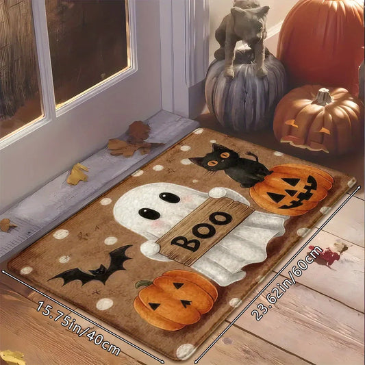 Halloween spooky themed doormat for porch and entryway decor