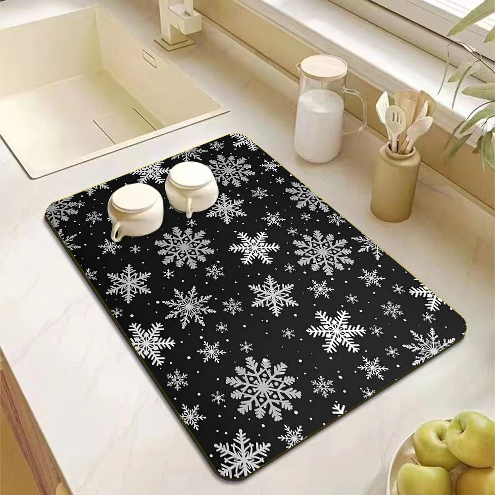 Christmas Tree Absorbent Kitchen Drying Mat