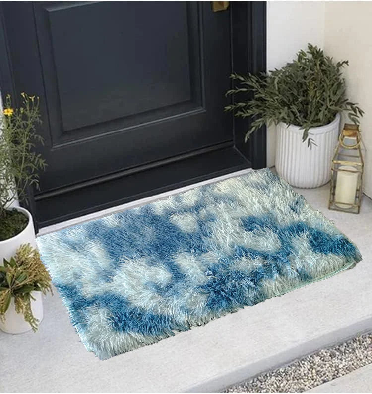 VIKAMA Silk Wool Rug 40×60 cm Soft Washable Bedside Living Room Nursery Mat Home Decor