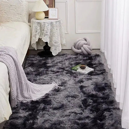 VIKAMA Green Silk Wool Rug Nordic Luxury Bedroom Living Room Bedside Carpet Home Decor