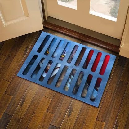 VIKAMA Halloween Clown Trap Rug 3D Illusion Non-Slip Bathroom Entrance Mat Home Decor
