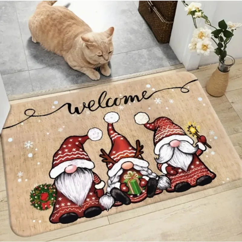 Santa Claus Merry Christmas printed door mat