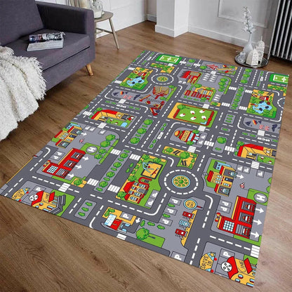 Kids Car Play Traffic Rug