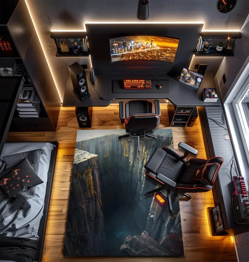 3D deep hole illusion gaming rug