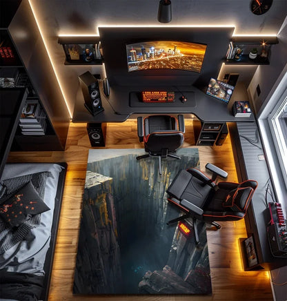 3D deep hole illusion gaming rug
