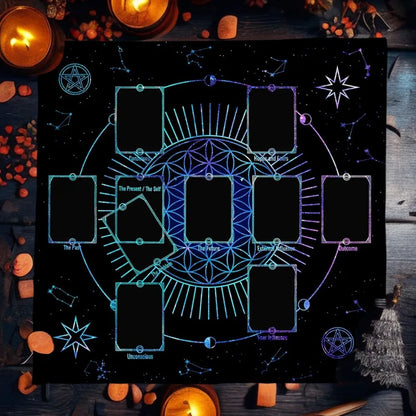 VIKAMA Celtic Cross Tarot Tablecloth Divination Altar Cloth Witchcraft Decor