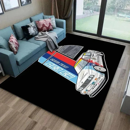 Racing Car Pattern Washable Area Rug