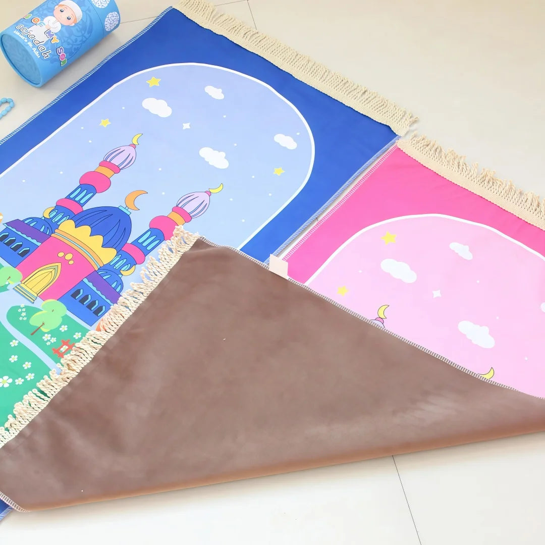 Kids portable prayer rug set
