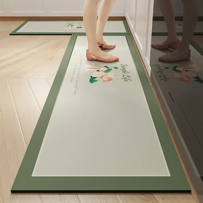 Long diatom mud oil-proof washable kitchen mat