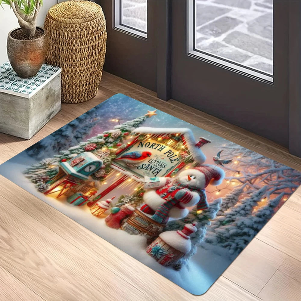 VIKAMA Christmas Gnome Non-Slip Area Rug