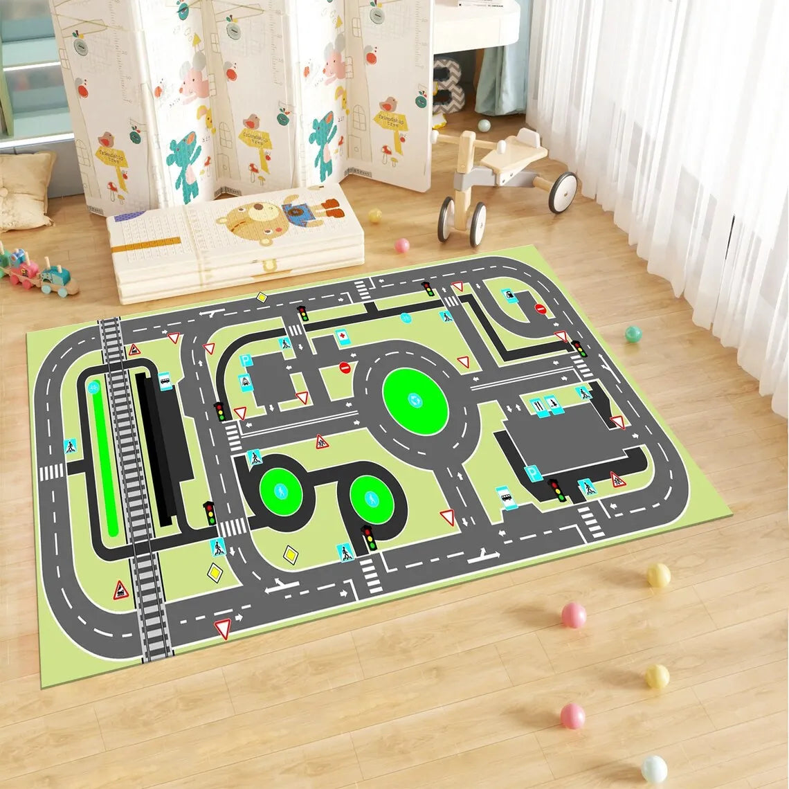 Racing Track Kids Soft Play Mat