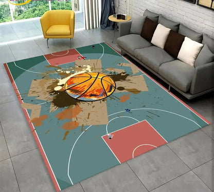 Basketball Cartoon Indoor Non-Slip Area Rug