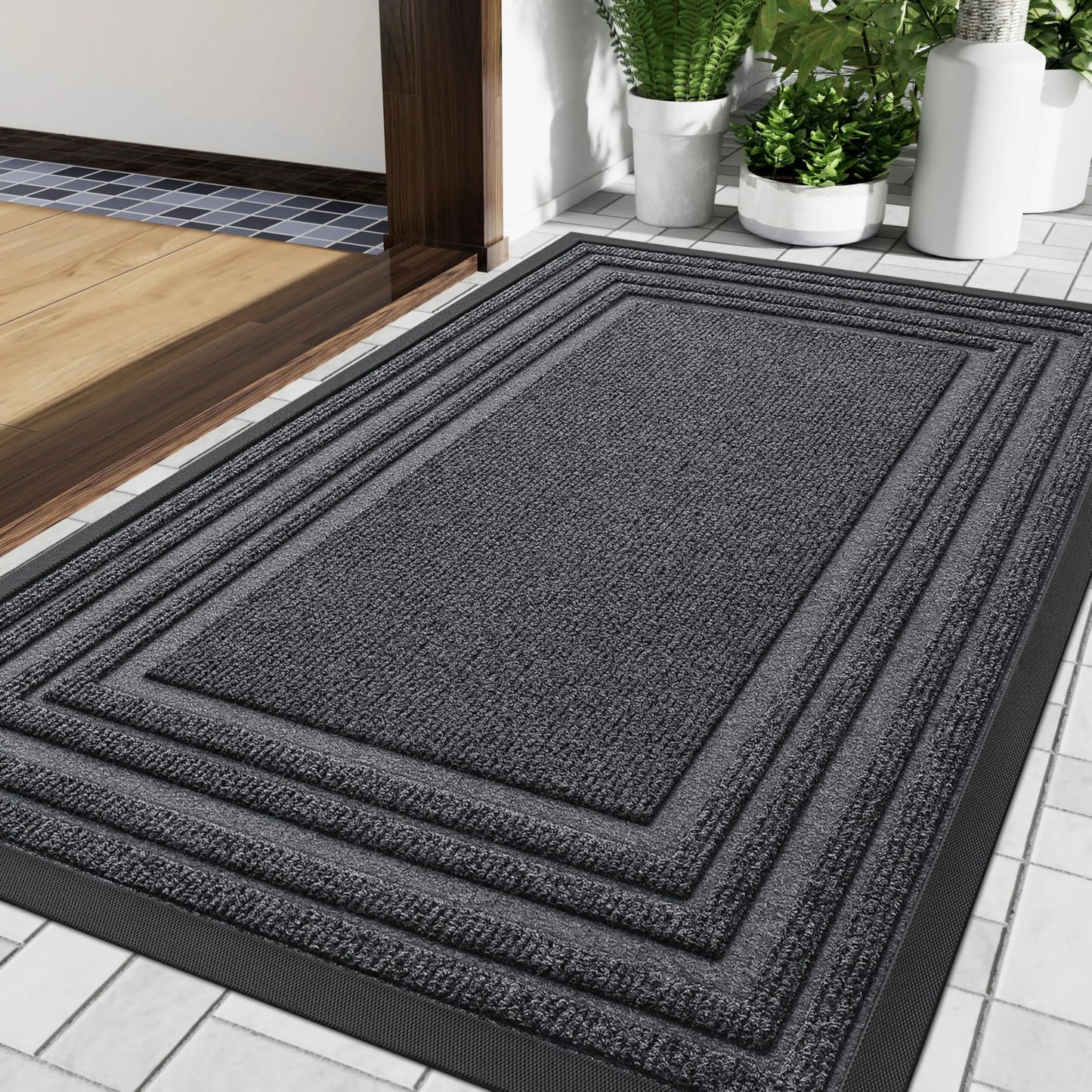 Olanly Heavy Duty Rubber Non-Slip Doormat
