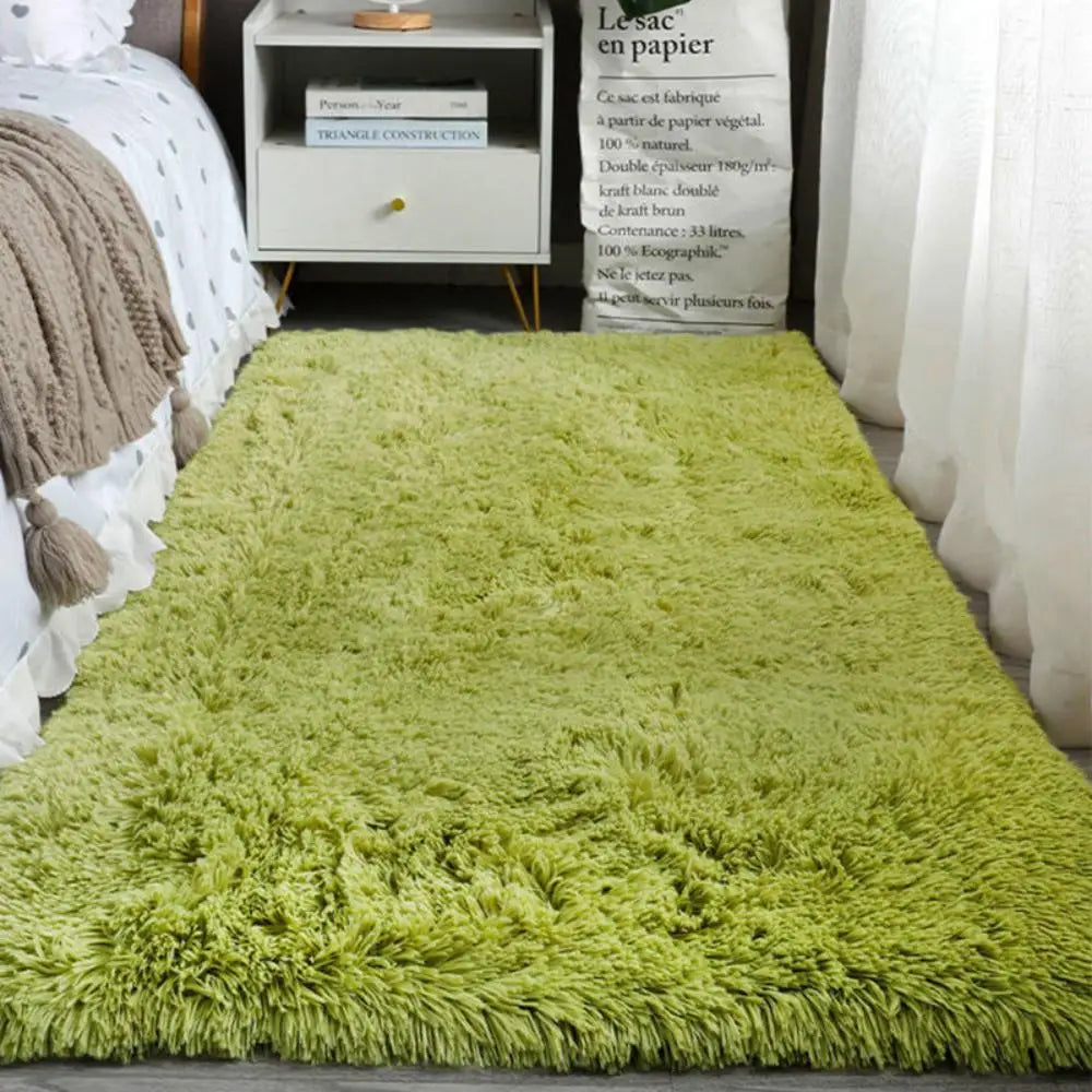 Machine Washable Grey Shaggy Area Rug Soft Fluffy Non-Slip Indoor Carpet