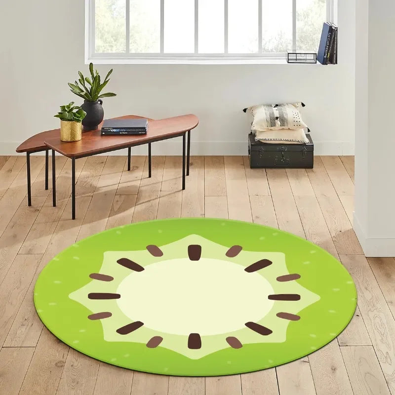 Kiwi Fruit Round Living Room Rug
