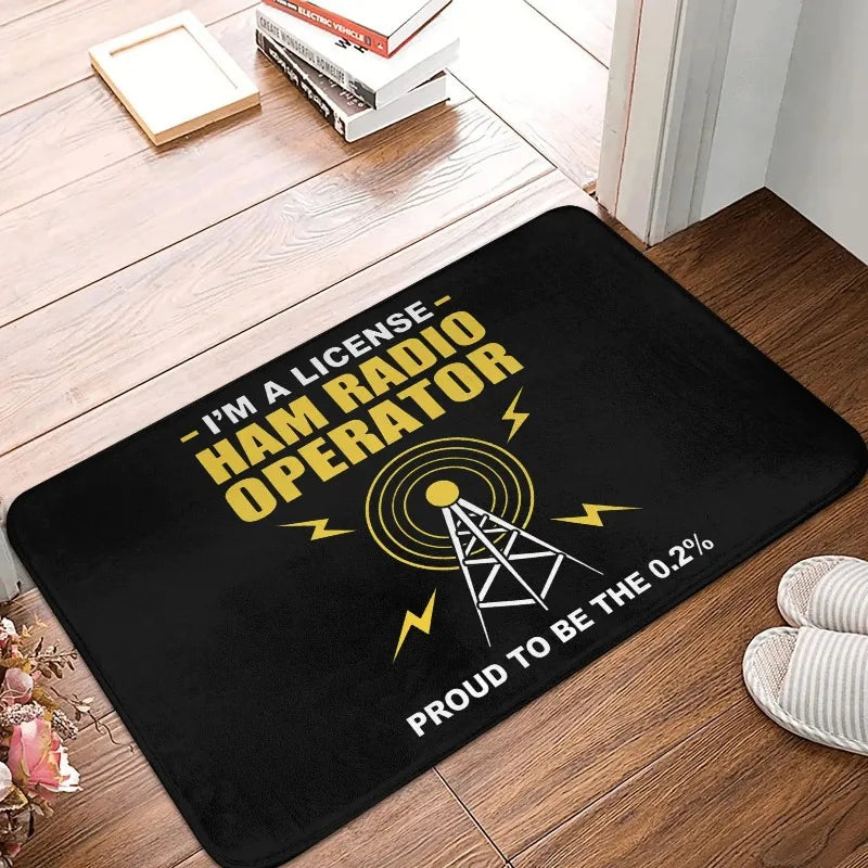 Licensed HAM Retro Radio Operator Doormat Non-Slip Floor Mat Kitchen Bathroom Living Room Entrance Rug Home Decor