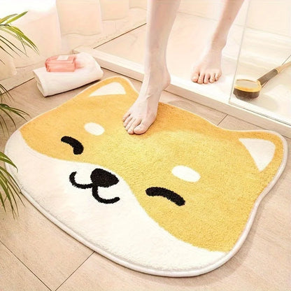 VIKAMA Cute Cartoon Kitten Puppy Rug Soft Non-Slip Bathroom Floor Mat Bedroom Living Room Doormat Welcome Carpet Home Decor