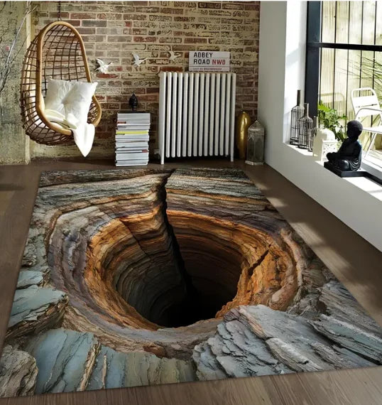 3D deep hole illusion gaming rug