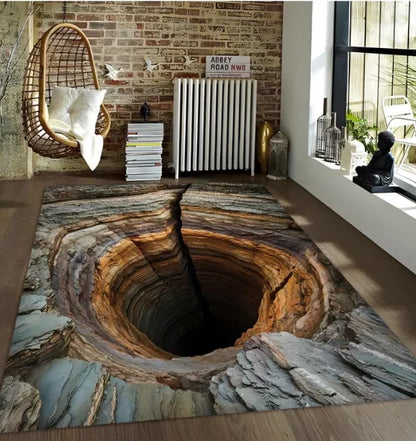 3D deep hole illusion gaming rug
