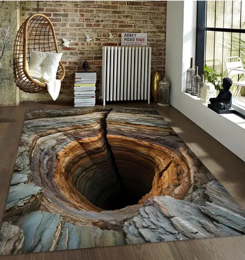 3D deep hole illusion gaming rug
