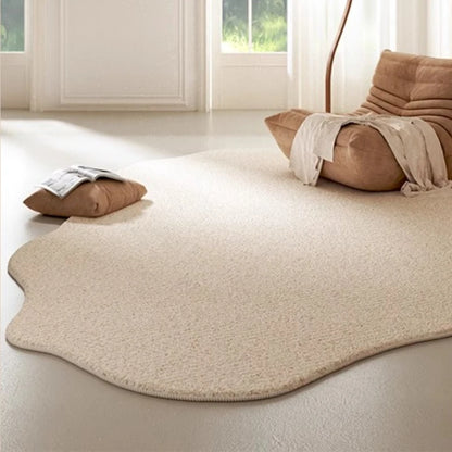 Cream Style Luxury Stripe Irregular Plush Area Rug