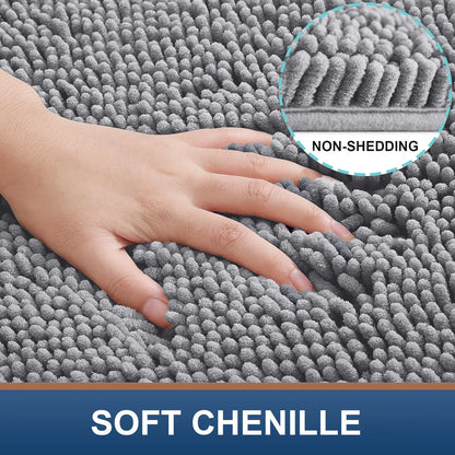 Olanly Chenille Soft Non-Slip Bath Rug