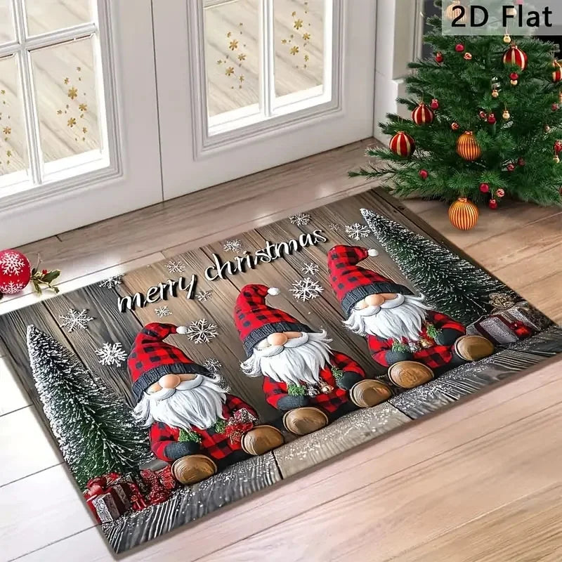 VIKAMA Three Santa Claus Welcome Doormat