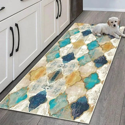 VIKAMA Modern Geometric Non-Slip Runner Rug