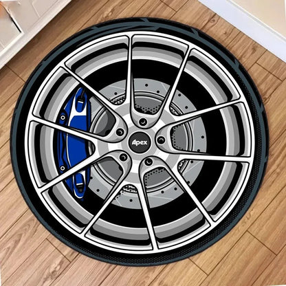 Fashion Contour Print Round Non-Slip Area Rug