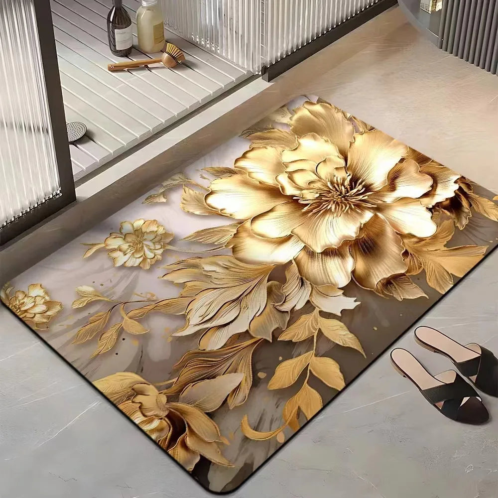 Quick-dry non-slip bath door mat